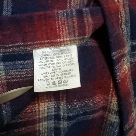 PENDLETON Mens Sz XL Plaid Wool Long Sleeve Button Down Shirt Blue Red Washable - Picture 8 of 9